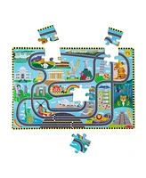 Melissa and Doug Race Track Floor Puzzle and Play Set