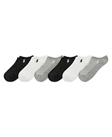 Polo Ralph Lauren Big Girls Mesh 1.5 Cushion Low Cut Socks, 6-Pack