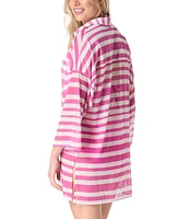 Coco Reef Women's Divinity Striped Button-Front Cover-Up Shirt