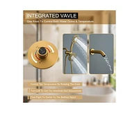 Casainc 3-Function Dual Shower Head and Handheld with Bathtub Spout Rough in-valve