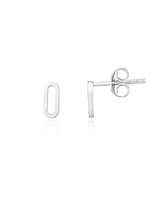 The Lovery Single Paperclip Stud Earrings 14K Gold