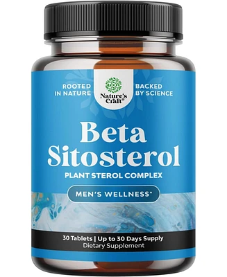 Nature's Craft Plant Sterols + Beta Sitosterol Tablets, 500mg Beta-Sitosterol Sterols & Stanols, Prostate Health Supplement for Men, Nature's Craft
