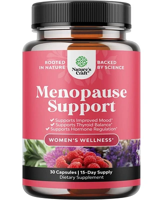 Nature's Craft Menopause Support Capsules, Hormone Balance for Women for Night Sweats Mood, Nature's Craft, 30ct