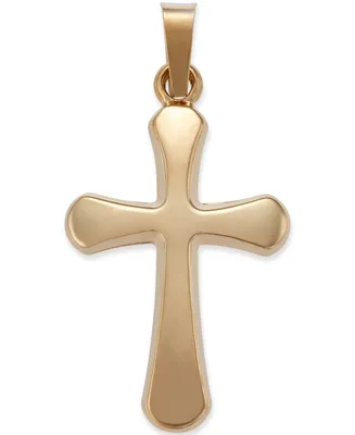 Rounded Cross Pendant in 14k Yellow Gold