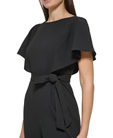 Dkny Women's Cropped Flutter-Sleeve Belted Jumpsuit