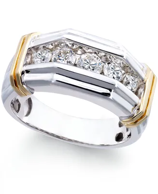 Men's Diamond (1 ct. t.w.) Ring 10k White and Yellow Gold