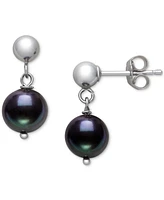 3-Pc. Set Dyed Peacock Black Cultured Freshwater Baroque Pearl (6-7mm) Necklace, Bracelet & Drop Earrings in Sterling Silver