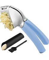 Zulay Kitchen Garlic Press Comfort Grip with Peeler and Brush