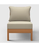 WestinTrends Outdoor Hdpe Deep Seating Modular Armless Patio Teak Chair with Cushions