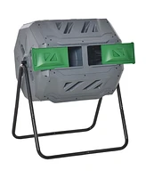 Outsunny Tumbling Compost Bin Outdoor 360°, Light