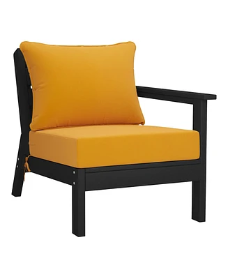 WestinTrends Outdoor Patio Hdpe Right Arm Facing Sectional Corner Club Chair with Patio Cushions