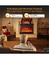 Sugift 24 Inches 3-Sided Glass Electric Fireplace Heater with Remote Control