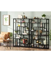 Tribesigns Black Bookshelf Bookcase 9-Tier Bookcase 5.9FT Tall Display Bookshelf Organizer with Open Storage Shelves Metal Frame Vintage Book Shelves