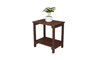 Slickblue Rectangular Wood Side Table For Indoor & Outdoor