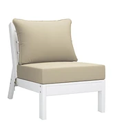 WestinTrends Outdoor Patio Hdpe White Sectional Sofa with Cushions
