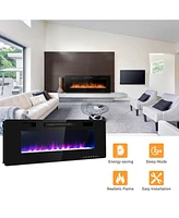 Sugift 60 Inch Ultra Thin Electric Fireplace with 2 Heat Settings