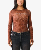 True Religion Women's Leopard Crystal Top