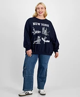 Grayson Threads, The Label Trendy Plus New York Graphic Sweatshirt