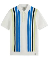 Scotch & Soda Men's Tailored-Fit Stripe Structured-Knit Polo Shirt