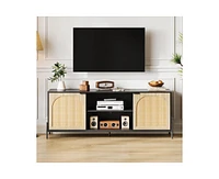 gaomon Tv Stand for 75 inch Tv, Entertainment Center with Storage, 65 Inch Tv Console Table with Metal Legs