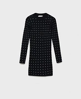 Mango Women's Rhinestone Detail Knitted Dress