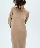 Mango Women's Ribbed Finishes Knitted Dress