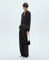 Mango Women's Lurex-Knit Flared Pants
