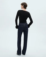 Mango Women's Shiny Straight-Leg Jeans