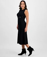 I.n.c. International Concepts Petite Sleeveless Asymmetrical-Snap Rib Sweater Dress, Exclusively at Macy's