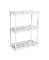 Gracious Living 3 Shelf Knect-a-Shelf Fixed Height Light Duty Storage Unit,White