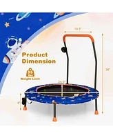 Gymax 36'' Mini Toddler Trampoline w/ Led Bluetooth Speaker Detachable Handle Kids Gifts