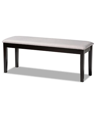 Baxton Studio Teresa Modern Contemporary Transitional Grey Fabric Upholstered Dark Brown Finished Wood Dining Bench