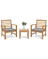 Gouun 3 Pieces Outdoor Furniture Set with Soft Seat Cushions