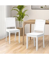 Gouun Wood Dining Chair Set of 2 Armless Kitchen Chairs with Rubber Wood Legs