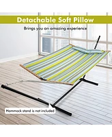 Gouun Patio Hammock Foldable Portable Swing Chair Bed with Detachable Pillow