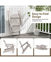Gouun 1 Piece Folding Adirondack Chair with High Backrest and Wide Armrests