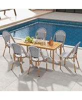 Gouun French Bistro Chair Set of 2 with Galvanized Metal Framex