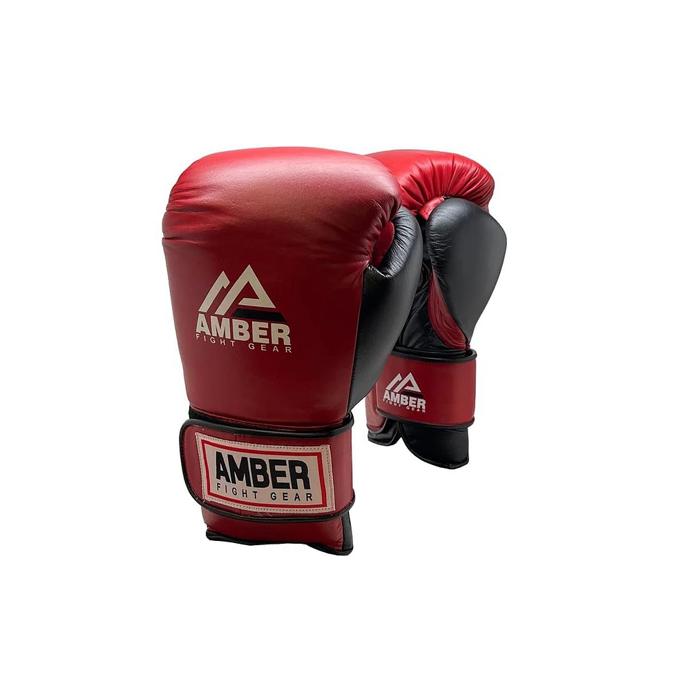 Amber Sports Renegade v1.0 Pro Hook & Loop Leather Boxing Gloves, Durable, Ideal for Sparring & Heavy Bags, Superior Shock Absorption & Ventilation