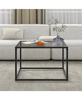 Gouun 27.5 Inch Home Square Tea Table with Heavy-duty Metal Frame