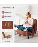 Gouun 3-in-1 Convertible Sofa Bed with 5-Position Adjustable Backrest and Lumbar Pillow