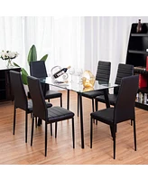 Gouun Set of 2 or 6 High Back Dining Chairs-Set of 6