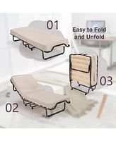 Gouun Rollaway Folding Bed with Memory Foam Mattress and Dust-Proof Bag Made in Italy