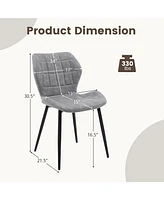 Gouun Dining Chairs Set of 2 with Padded Back Metal Legs and Adjustable Foot Pads