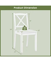 Gouun Wood Dining Chair Set of 2 with Rubber Wood Legs and Curved Backrest