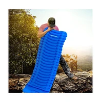 SereneLife Ultralight Sleeping Pad with Carrying Bag, Compact & Lightweight, Blue