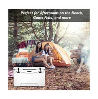 SereneLife 50-Quart Portable Cooler Box, Holds Up to 63 Cans (White