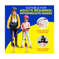 SereneLife Lightweight Foldable Kick Scooter for Adults, Adjustable Height (Pink)