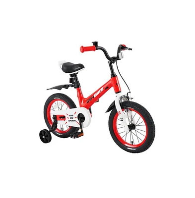 SereneLife 14" Kid's Bicycle with Dual Brakes, Training Wheels & Kickstand, Orange