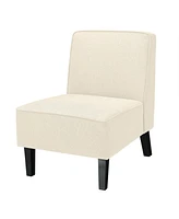 Gouun Modern Armless Accent Chair with Rubber Wood Legs