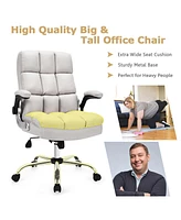 Gouun Adjustable Swivel Office Chair with High Back and Flip-up Arm